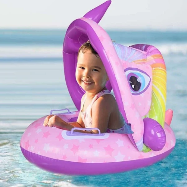 Sainteve Σωσίβιο Swimtrainer 70cm με Σκίαστρο Μωβ Μονόκερως SA15005GKG50PR