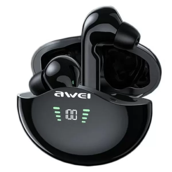 ΑΣΥΡΜΑΤΑ ΑΚΟΥΣΤΙΚΑ BLUETOOTH ΜΕ ΚΟΥΤΙ ΦΟΡΤΙΣΗΣ AWEI TWS T12P.ΜΑΥΡΟ