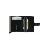 Mohicans Miniwallet Original Δερμάτινο Ανδρικό Πορτοφόλι Καρτών με RFID και Μηχανισμό Slide CCC-32 Μαύρο