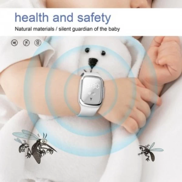 Ηλεκτρονικό Βραχιόλι Εντομοαπωθητικό MOSQUITO REPELLENT BRACELET M1 ΛΕΥΚΟ
