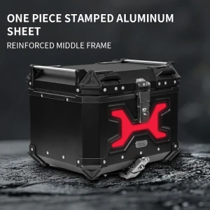 MotoCentric Aluminium  Μοτοσυκλέτας Αλουμινίου Top Case 45lt MC-45-001-RD Μαύρο