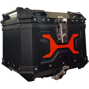 MotoCentric Aluminium  Μοτοσυκλέτας Αλουμινίου Top Case 45lt MC-45-001-RD Μαύρο