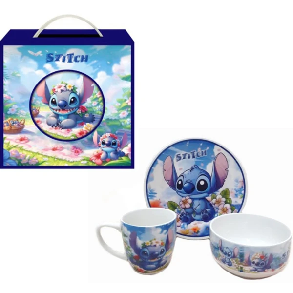 Stitch Σετ Φαγητού από Πορσελάνη 3τμχ 86630-1 Μπλε Stitch Σετ Φαγητού από Πορσελάνη 3τμχ 86630-1 Μπλε