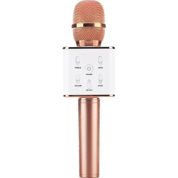 Aσύρματο Μικρόφωνο Bluetooth Καραόκε V7 – Ροζέ Χρυσό