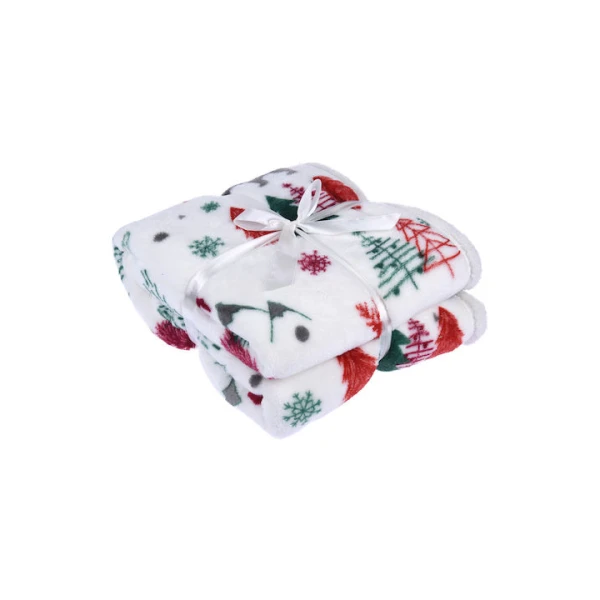Xριστουγεννιάτικη Κουβέρτα Fleece Διπλή 200x230εκ Λευκή 200x230 Xριστουγεννιάτικη Κουβέρτα Fleece Διπλή 200x230εκ Λευκή 200x230
