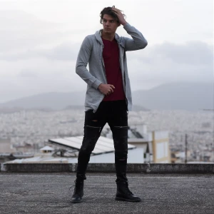 ΑΝΔΡΙΚΗ ΦΟΥΤΕΡ ΖΑΚΕΤΑ ΜΑΚΡΙΑ ΜOHICANS 101 ΓΚΡΙ