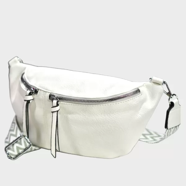 ΓΥΝΑΙΚΕΙΟ BUM BAG ΤΣΑΝΤΑΚΙ ΔΕΡΜΑΤΙΝΗ MOHICANS 120-2 ΛΕΥΚΟ