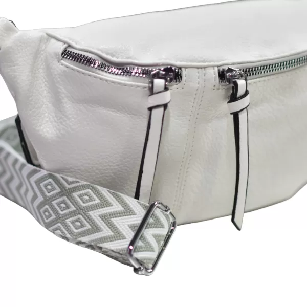 ΓΥΝΑΙΚΕΙΟ BUM BAG ΤΣΑΝΤΑΚΙ ΔΕΡΜΑΤΙΝΗ MOHICANS 120-2 ΛΕΥΚΟ