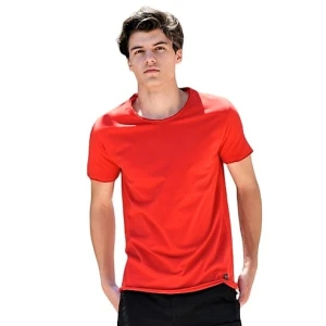 ΑΝΔΡΙΚΗ ΜΠΛΟΥΖΑ T-SHIRT ΛΑΙΜΟΣ ΜΟΝΟΧΡΩΜΗ MOHICANS 454 ΚΟΡΑΛΙ