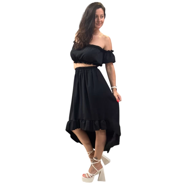 ΓΥΝΑΙΚΕΙΟ ΣΕΤ ΦΟΥΣΤΑ MAXI & CROP ΤΟΠ 6520.ΜΑΥΡΟ