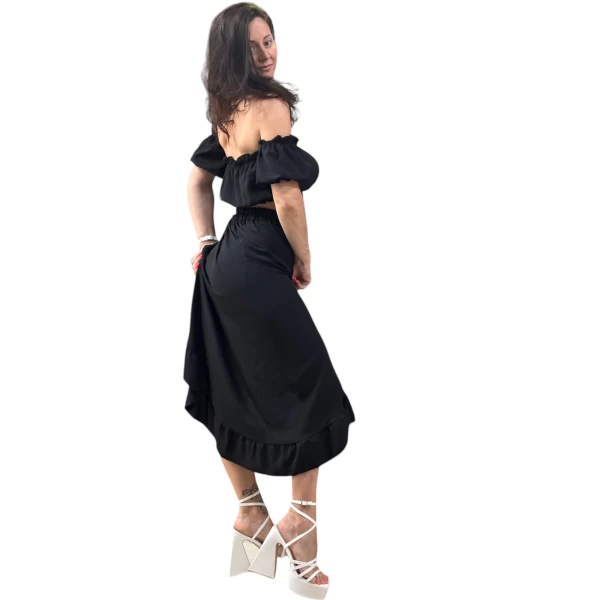 ΓΥΝΑΙΚΕΙΟ ΣΕΤ ΦΟΥΣΤΑ MAXI & CROP ΤΟΠ 6520.ΜΑΥΡΟ