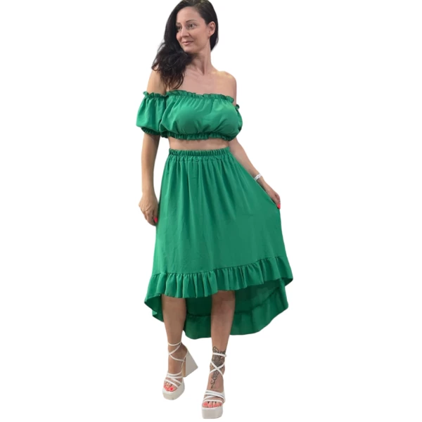 ΓΥΝΑΙΚΕΙΟ ΣΕΤ ΦΟΥΣΤΑ MAXI & CROP ΤΟΠ 6520.ΠΡΑΣΙΝΟ