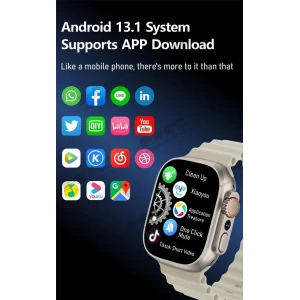 HK Ultra One Smartwatch 4G+5G Πλήρης Κάρτα Δικτύου 2.02 AMOLED Screen Multiple Positioning Ditinerations Πορτοκαλί