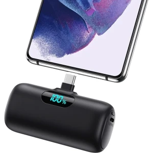 Μίνι φορητός φορτιστής Type-C 5000 mAh ταχείας φόρτισης 15 W PD με οθόνη LCD K53-TYPE-C Μαύρο