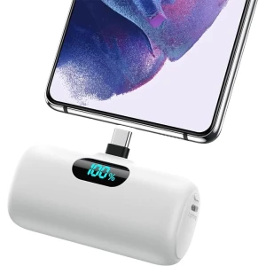 Μίνι φορητός φορτιστής Type-C 5000 mAh ταχείας φόρτισης 15 W PD με οθόνη LCD K53-TYPE-C Λευκό