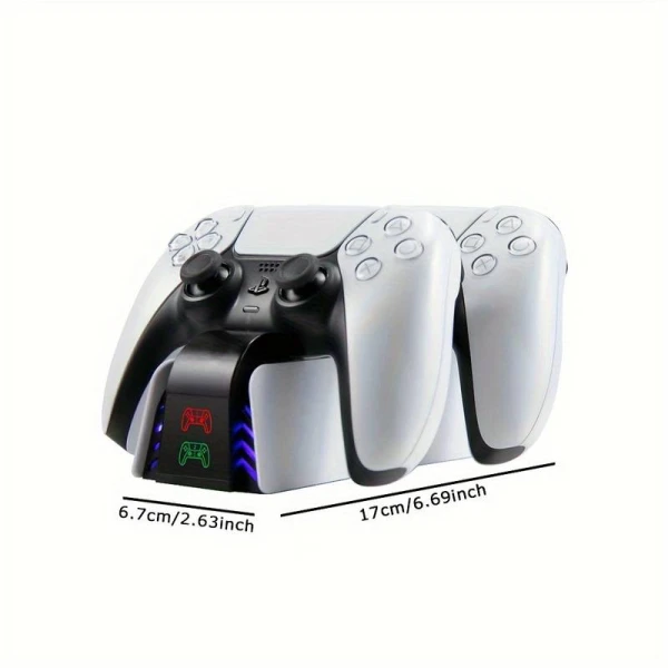 Roar Dual Charging Station Βάση Φόρτισης για 2 χειριστήρια PS5 με φωτισμό LED SND-462A Λευκή