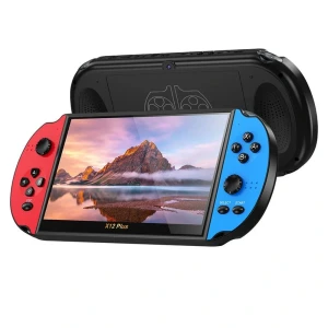 Φορητή παιχνιδομηχανή X12 Plus 7 ιντσών HD οθόνης Υποστήριξη 9 Εξομοιωτές Εξοπλισμένο με κάμερα E-book Έξοδος AV Διπλό joystick Αναπαραγωγή βίντεο Τηλεχειριστήριο παιχνιδομηχανής - κόκκινο μπλε