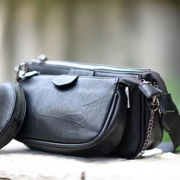ΓΥΝΑΙΚΕΙΟ BUM BAG ΤΣΑΝΤΑΚΙ ΔΕΡΜΑΤΙΝΗ MOHICANS YF318.ΜΑΥΡΟ