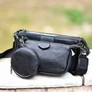 ΓΥΝΑΙΚΕΙΟ BUM BAG ΤΣΑΝΤΑΚΙ ΔΕΡΜΑΤΙΝΗ MOHICANS YF318.ΜΑΥΡΟ