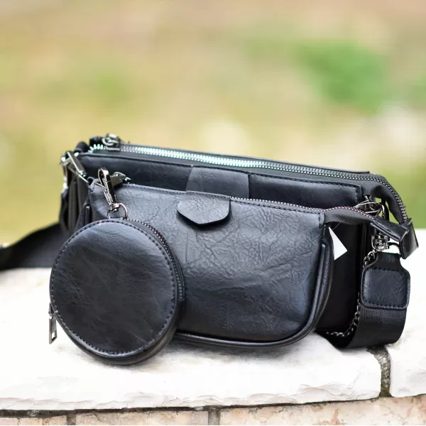 ΓΥΝΑΙΚΕΙΟ BUM BAG ΤΣΑΝΤΑΚΙ ΔΕΡΜΑΤΙΝΗ MOHICANS YF318.ΜΑΥΡΟ
