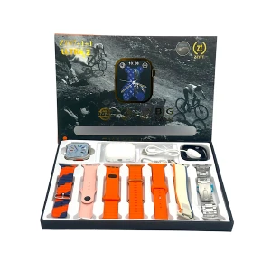 Smartwatch ZT07 Ultra Max 2,20" 49 χιλιοστών + Bluetooth HandsFree  Δώρο + τζαμάκι προστατευτικό Ασύρματη φόρτιση Αδιάβροχο 10 +1 σετ ανδρικό γυναικείο Πορτοκαλί