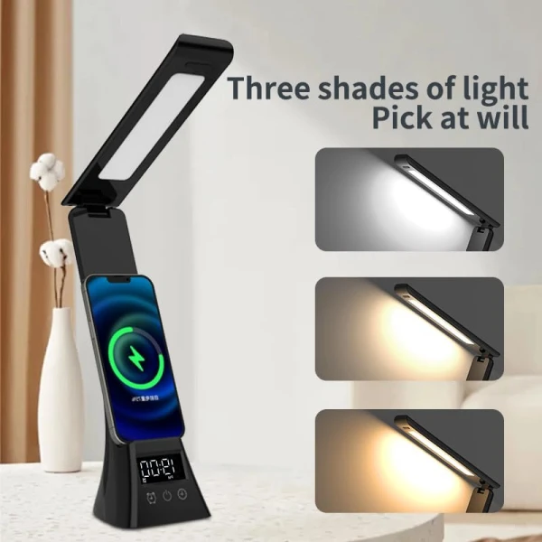Επιτραπέζιο φωτιστικό Eye Caring με ασύρματο φορτιστή Αφής Επιτραπέζιο φωτιστικό LED Πτυσσόμενο φως SE-248 Μαύρο