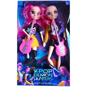 K-Pop Demon Hunters 38cm Σετ Rumi & Mira με κιθάρες & Κάρτες 51549-1 Μωβ