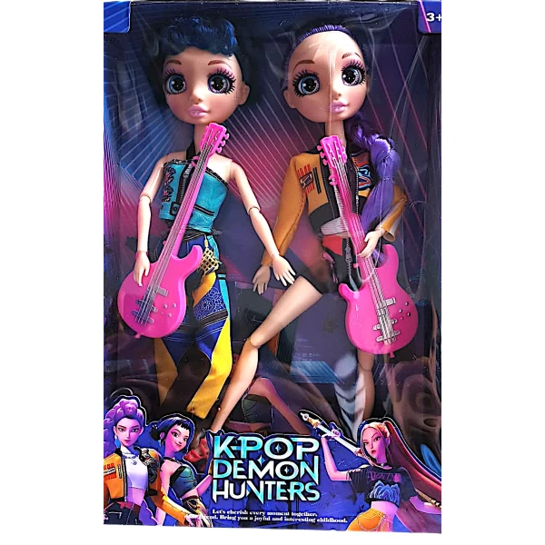 K-Pop Demon Hunters 38cm Σετ Rumi & Zoey με κιθάρες & Κάρτες 51549-2 Μπλε