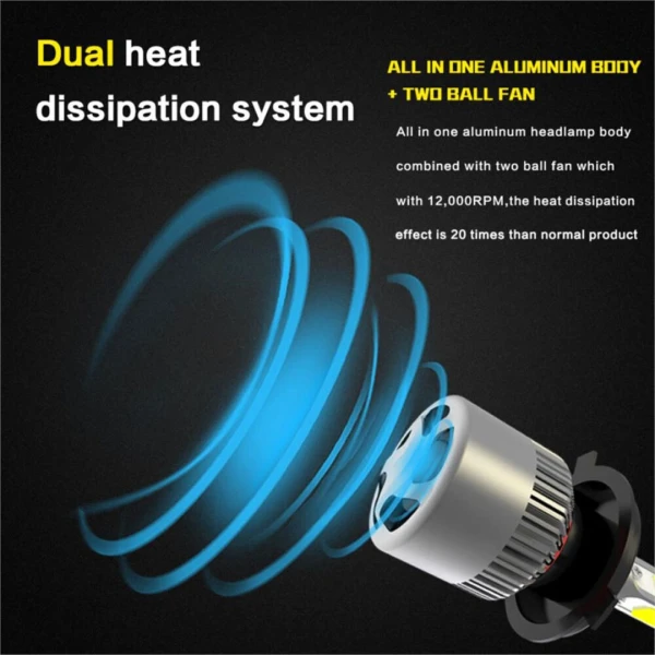 Led Λάμπες Αυτοκινήτου - Μηχανής H4 12V-24V 72W 6500K 10000LM A315-S2-H4 NIGHTEYE 2 τμχ