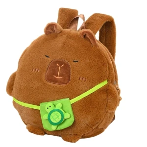 Λούτρινο Καπιμπάρα 40cm backpack με χελώνα 1440-10460 Καφέ 