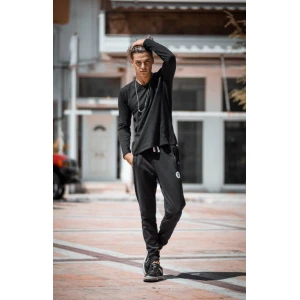 ΑΝΔΡΙΚΗ ΜΠΛΟΥΖΑ T-SHIRT ΜΑΚΡΥΜΑΝΙΚΗ MOHICANS T-SFT012 ΜΑΥΡΟ