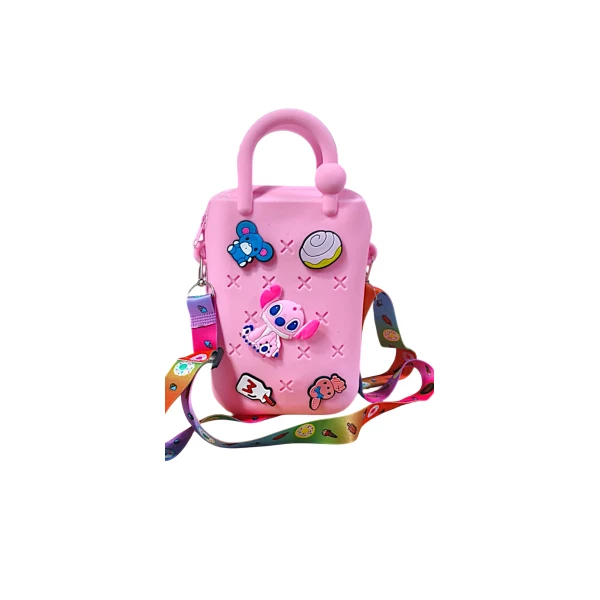 Παιδικό Τσαντάκι Χειρός πορτοφόλι Stitch Σιλικόνη 10445-2 Ροζ