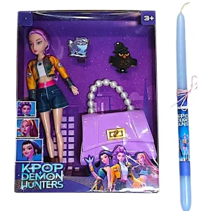 Πασχαλινή Λαμπάδα Κούκλα Φιγούρα K-pop Demon Hunters Rumi 35cm με τσάντα Μωβ L26-51403-2