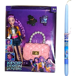 Πασχαλινή Λαμπάδα Κούκλα Φιγούρα K-pop Demon Hunters Rumi 35cm με τσάντα Ροζ L26-51403-1