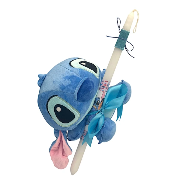 Πασχαλινή λαμπάδα Mohicans με Λούτρινο Disney Stitch 28cm L140