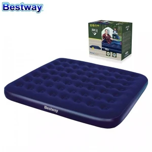 Φουσκωτό Στρώμα Ύπνου Υπέρδιπλο 203x152x22cm με βελούδινη υφή BESTWAY 67003 Μπλε