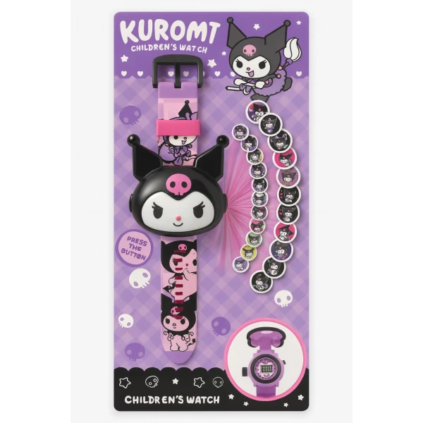 Kuromi Παιδικό Ρολόι Προβολέα JD999-23 Μωβ