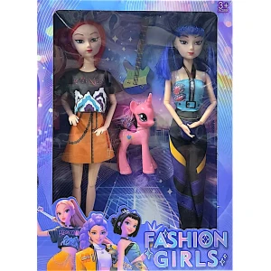 Σετ Κούκλες Φιγούρα KPOP Demon Hunters Mira Ζoey 35 cm με unicorn και κιθάρα  51520-2