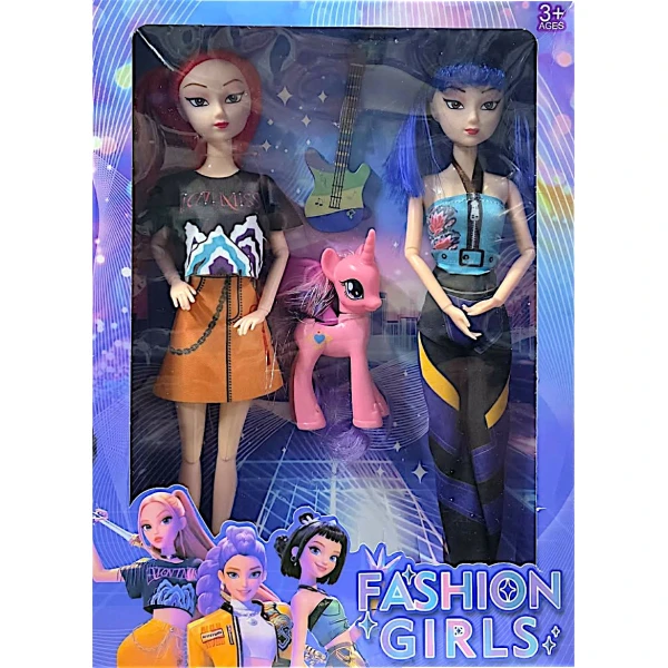 Σετ Κούκλες Φιγούρα KPOP Demon Hunters Mira Ζoey 35 cm με unicorn και κιθάρα  51520-2