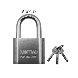 Λουκέτο Ατσάλινο 60mm Πέταλο με 3 Κλειδιά Ασφαλείας XS-60 Ασημί