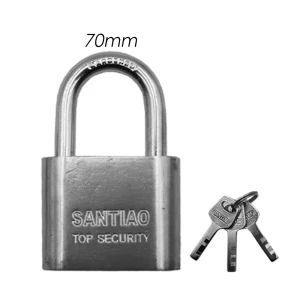Λουκέτο Ατσάλινο 70mm Πέταλο με 3 Κλειδιά Ασφαλείας XS-70 Ασημί