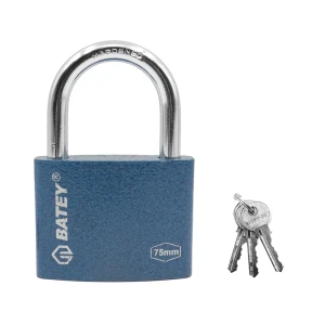 Λουκέτο Ατσάλινο 75mm Πέταλο με 3 Κλειδιά XS-70L Μπλε