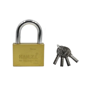 Λουκέτο Μπρούτζινο 70mm Πέταλο με 3 Κλειδιά Ασφαλείας XS-70YQS1 Χρυσό