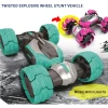 Stunt Motion Twisted RC Car, 2,4 GHz Τηλεχειριστήριο αναρριχητικό αυτοκίνητο 4WD παραμόρφωση με Music Dance Light Διπλής Όψης ZJ001A Πράσινο