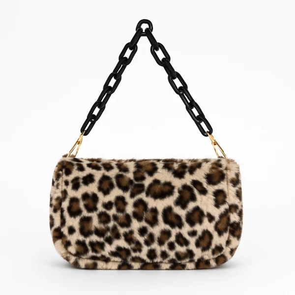 Τσάντα Ώμου Γούνινη Leopard 55337 Λεοπάρ